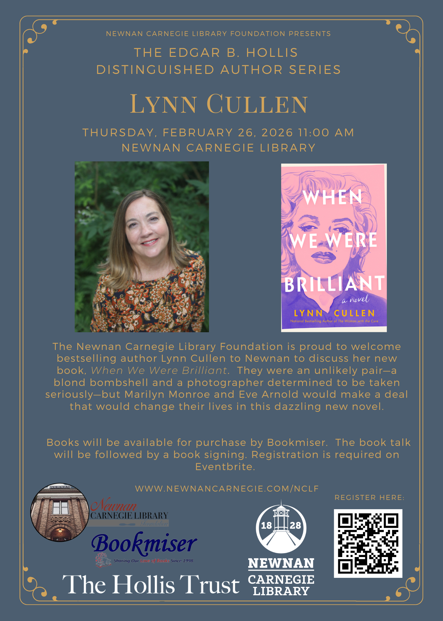 Lynn Cullen at Carnegie Library February 26, 2026