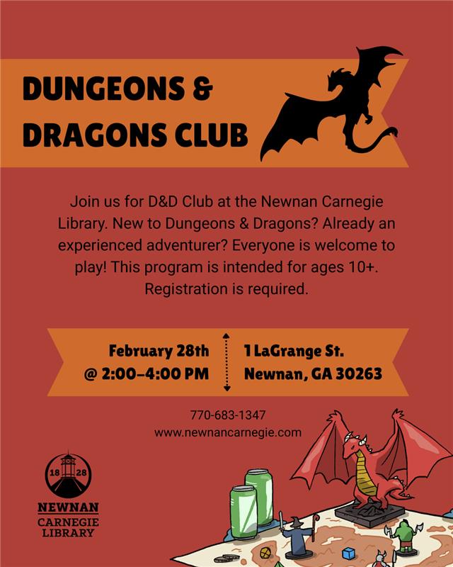 Dungeons and Dragons Club at Carnegie February 28, 2026